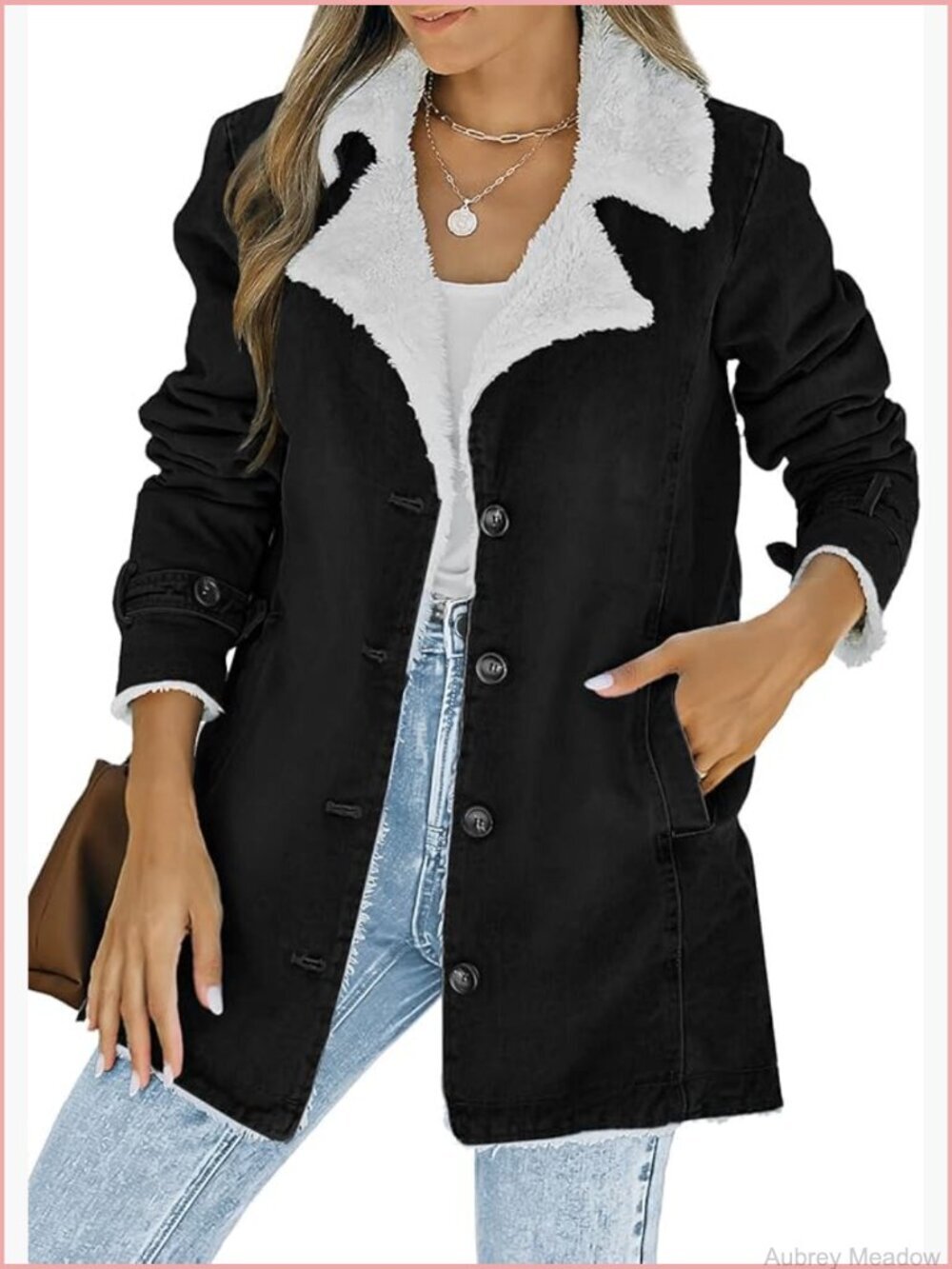 Women's Cotton Button Down Long Sleeve Jacket Peacoat Coats